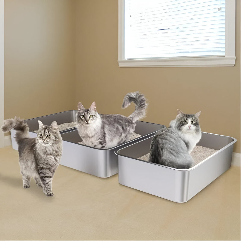 stainless steel cat litter box 3-pack, view 4 - MRSLM