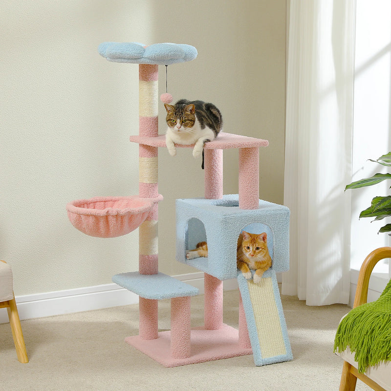 multi-level cat tree with hammock, view 4 - MRSLM
