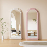 arched full-length mirror with flannel frame, view 4 - MRSLM