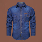 men's washed denim shirt, view 7 - MRSLM