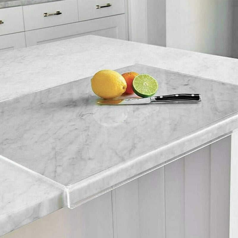 clear acrylic cutting board with lip, view 3 - MRSLM