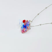 butterfly heart sterling silver necklace, view 5 - MRSLM