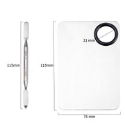 stainless steel mixing palette with spatula, view 2 - MRSLM