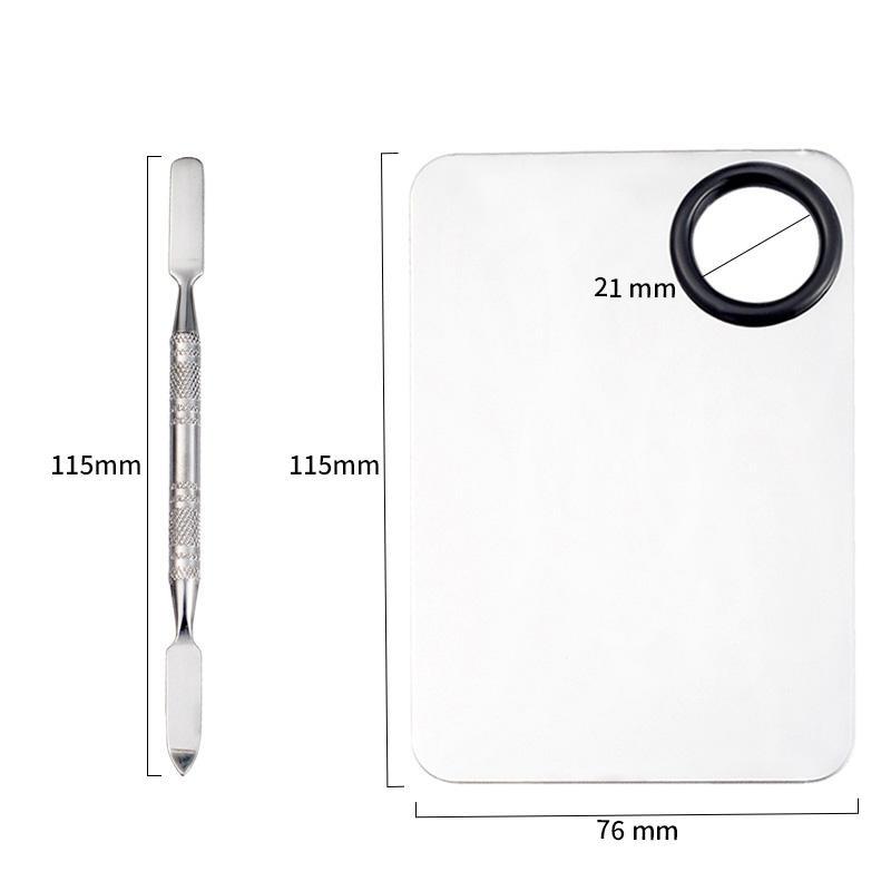 stainless steel mixing palette with spatula, view 2 - MRSLM