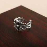 vintage sterling silver geometric ring, view 3 - MRSLM