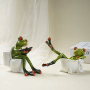 resin toilet frog bathtub figurines, view 5 - MRSLM