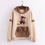 loose hooded jacket with cute print, view 2 - MRSLM