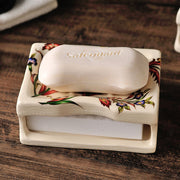 european ceramic soap box with double drain, view 5 - MRSLM