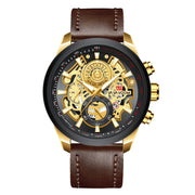 men's black gold quartz watch, view 5 - MRSLM