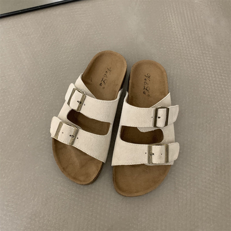 women's suede flip-flops, view 8 - MRSLM
