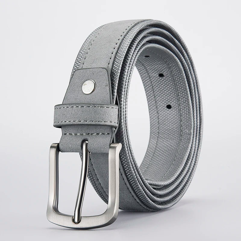 men's suede belt with Oxford fabric strap, view 4 - MRSLM