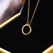 double-sided zircon ring necklace, view 6 - MRSLM