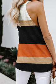 women's knitted stripe sleeveless vest, view 6 - MRSLM