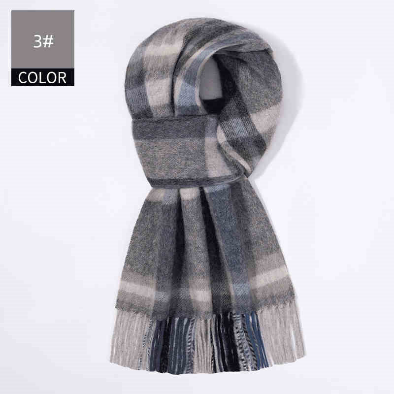 Men's plaid wool scarf, view 10 - MRSLM