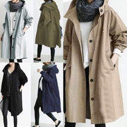 women's hooded windbreaker jacket with button pockets - MRSLM