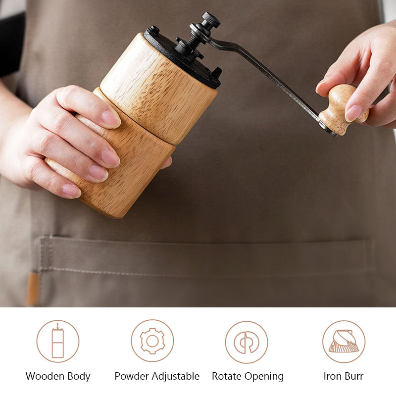 Portable wooden manual coffee grinder, view 8 - MRSLM