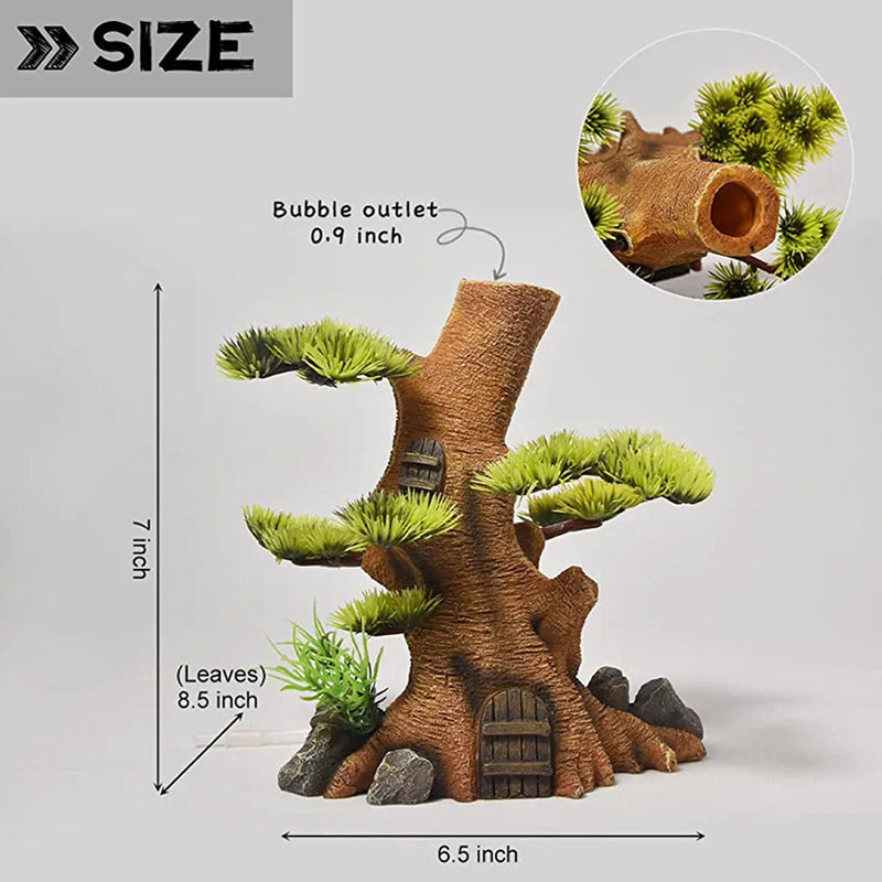 realistic tree trunk aquarium ornament, view 6 - MRSLM