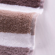 cotton striped bath and face towel, view 6 - MRSLM