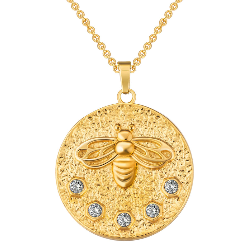 women's retro coin pendant necklace, view 5 - MRSLM