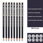 8-piece graphite pencil set, view 2 - MRSLM