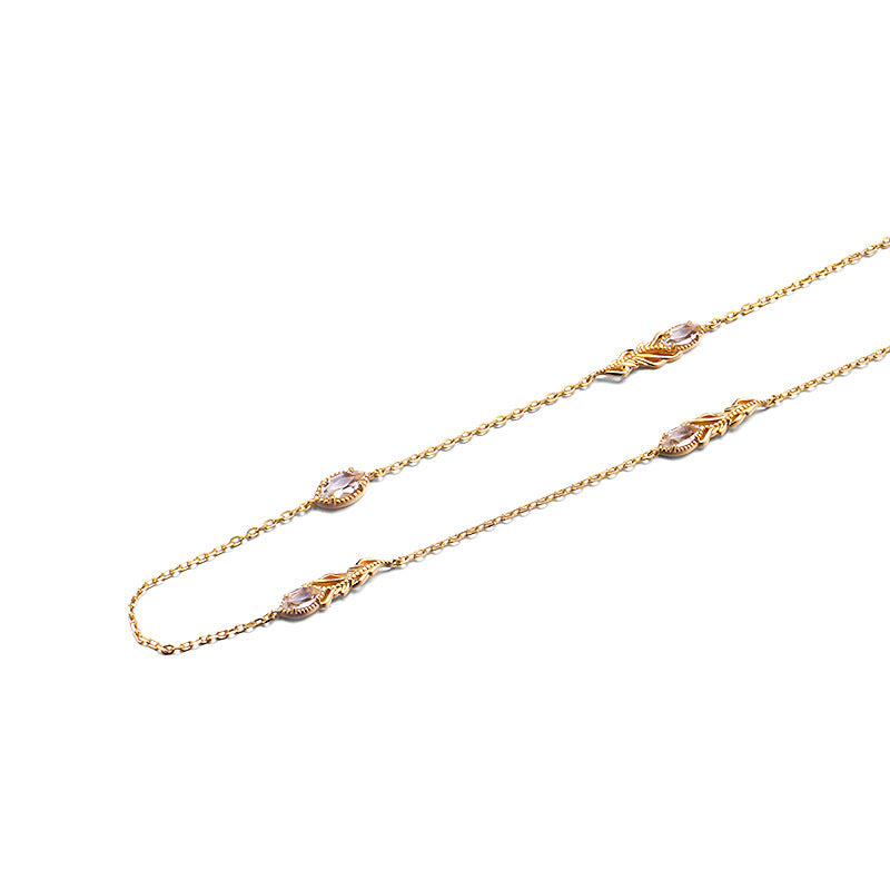 crystal water drop collar necklace, view 5 - MRSLM