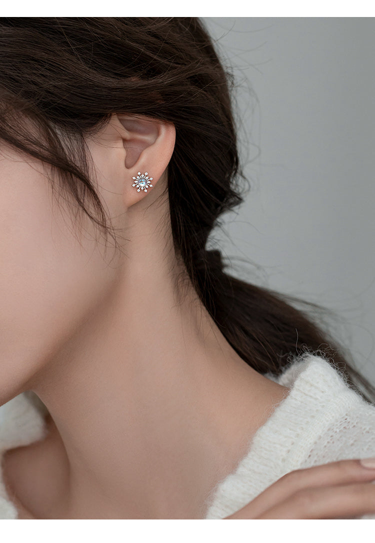 925 silver sun stud earrings, view 5 - MRSLM