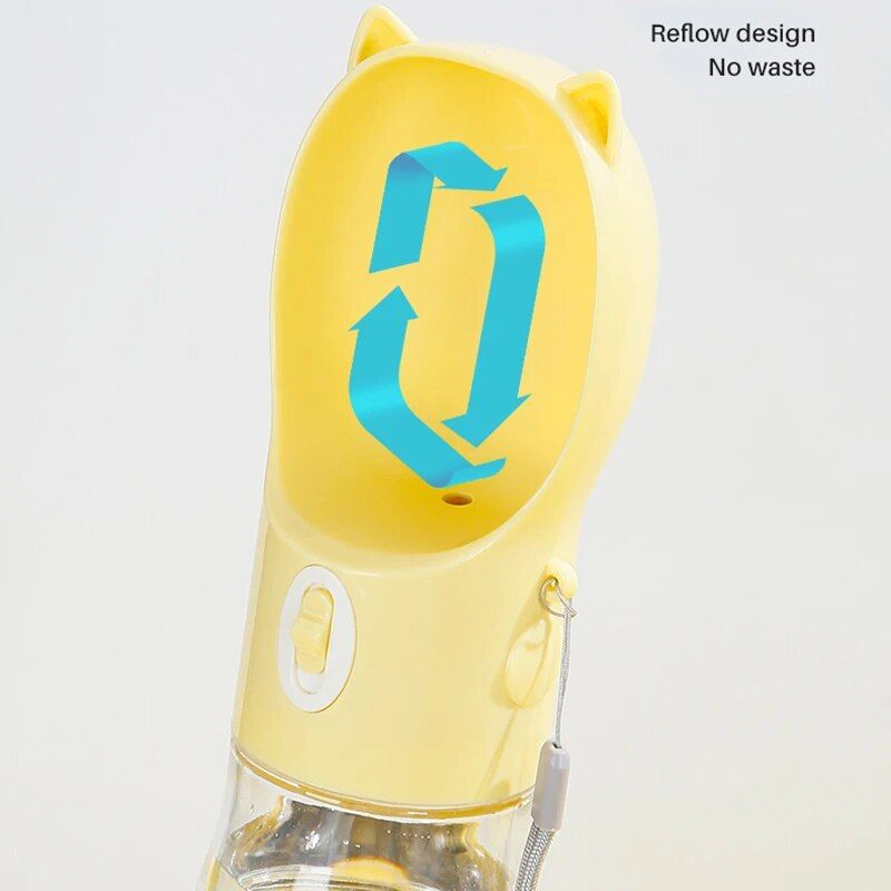 Portable 2-in-1 pet water bottle and food dispenser, view 11 - MRSLM
