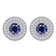 sterling silver round micro set zircon earrings, view 6 - MRSLM