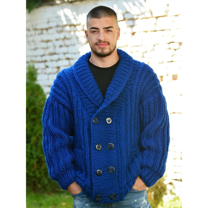 Men's vintage knitted cardigan sweater, view 6 - MRSLM