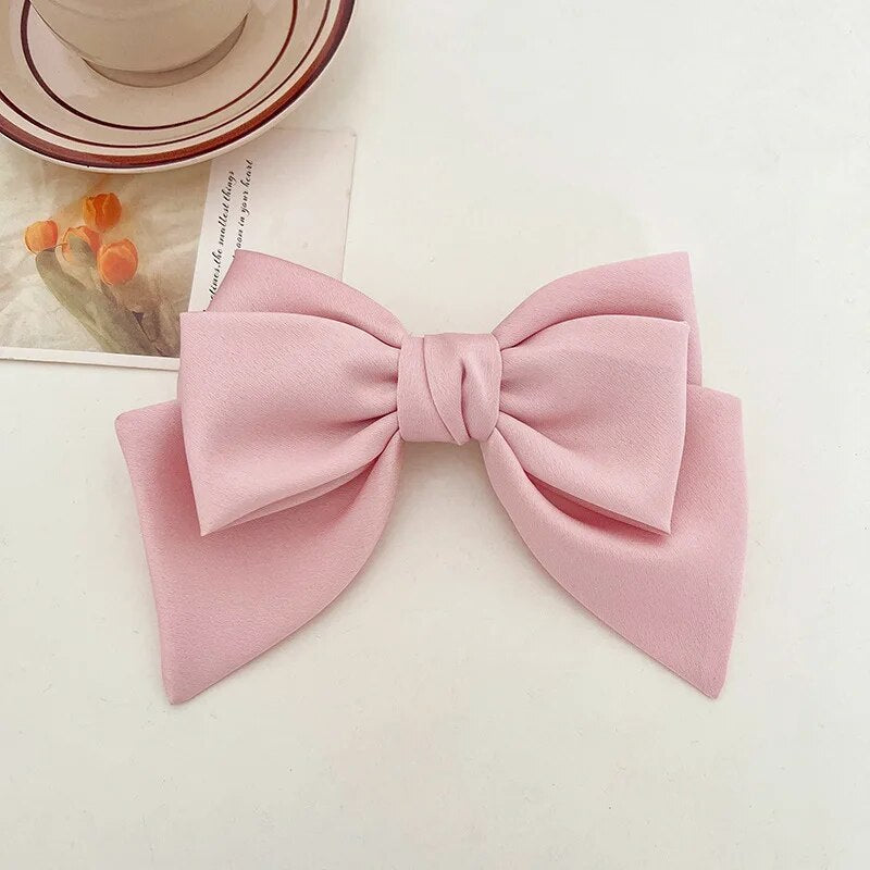 Satin bow hairpin hair clip, view 2 - MRSLM