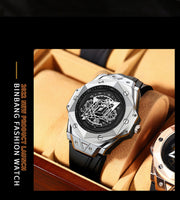 men's slim stainless steel quartz watch, view 7 - MRSLM
