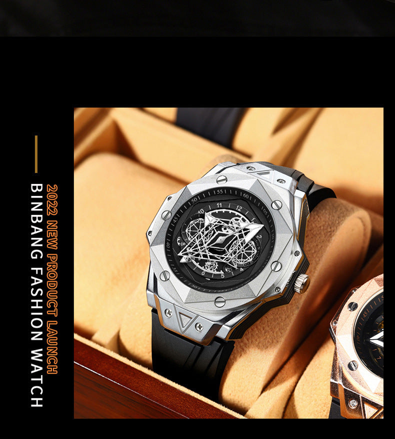 men's slim stainless steel quartz watch, view 7 - MRSLM