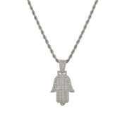 zircon Fatima hand pendant necklace, view 2 - MRSLM