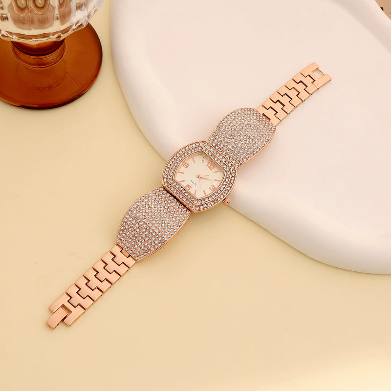 steel belt full diamond ladies quartz watch, view 4 - MRSLM