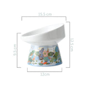 elevated ceramic cat bowl, view 3 - MRSLM