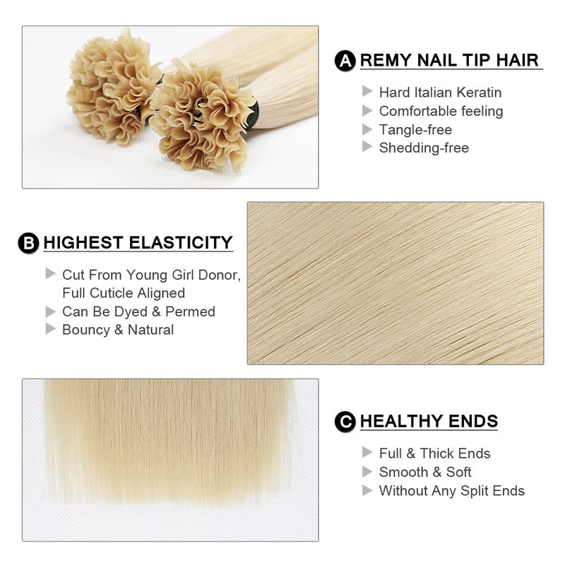 u tip keratin human hair extensions, view 7 - MRSLM