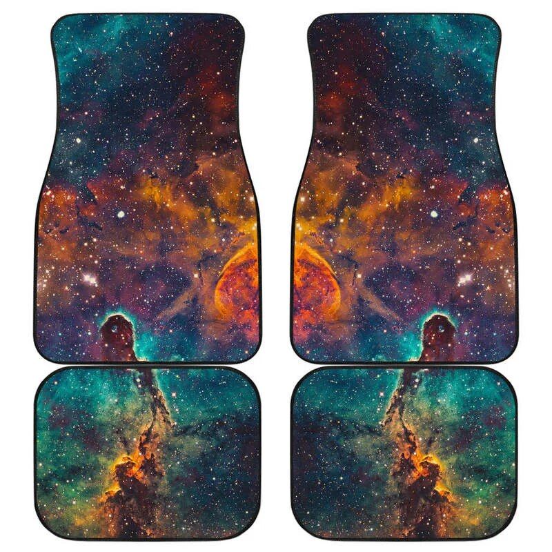 galaxy teal and orange car floor mats, view 2 - MRSLM