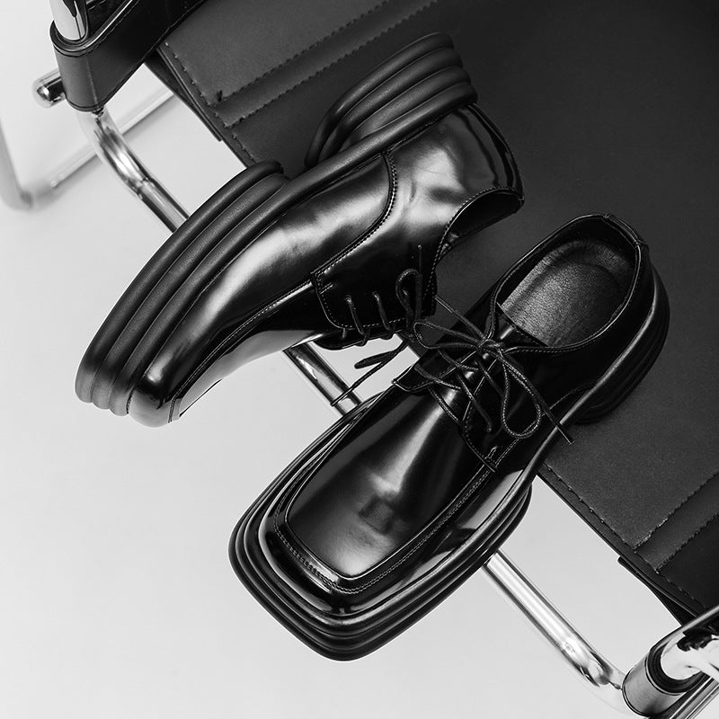 increase height black men's formal leather shoes, view 4 - MRSLM