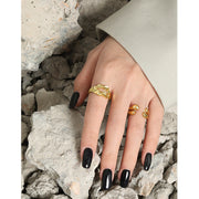 hammered texture s925 silver ring, view 9 - MRSLM