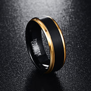 men's black and gold tungsten steel ring - MRSLM