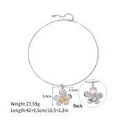 waterproof stainless steel daisy choker necklace, view 7 - MRSLM