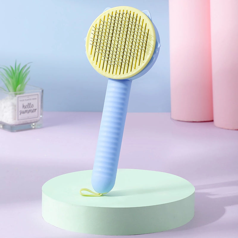self-cleaning cat and dog hair brush, view 3 - MRSLM