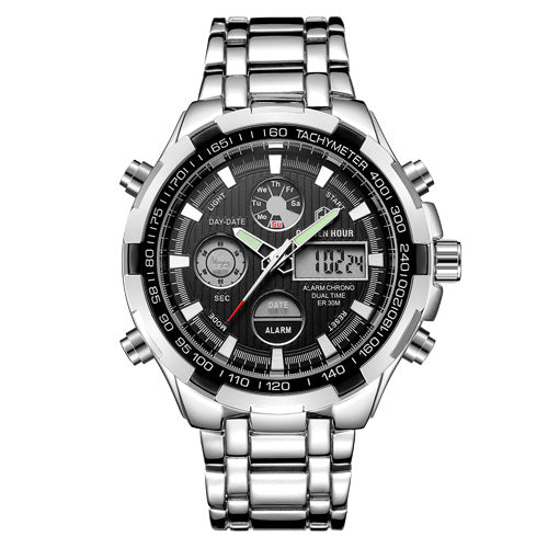 men's steel sports watch with alarm, view 5 - MRSLM