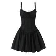 lace splicing sling dress, view 3 - MRSLM