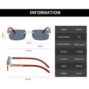 retro wooden frame sunglasses, view 9 - MRSLM