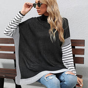 women's batwing sleeve half-high neck sweater, view 5 - MRSLM
