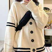 women's mid-length thick cardigan sweater, view 9 - MRSLM