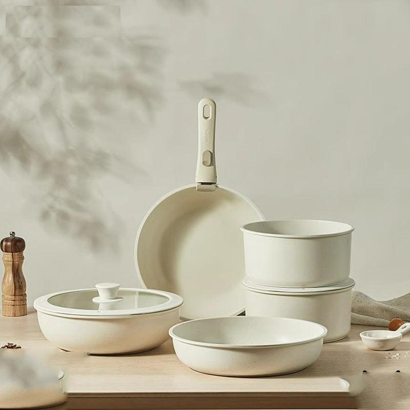 5-piece nonstick cookware set with removable handles - MRSLM