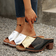 Peep-toe wedge slippers, view 4 - MRSLM