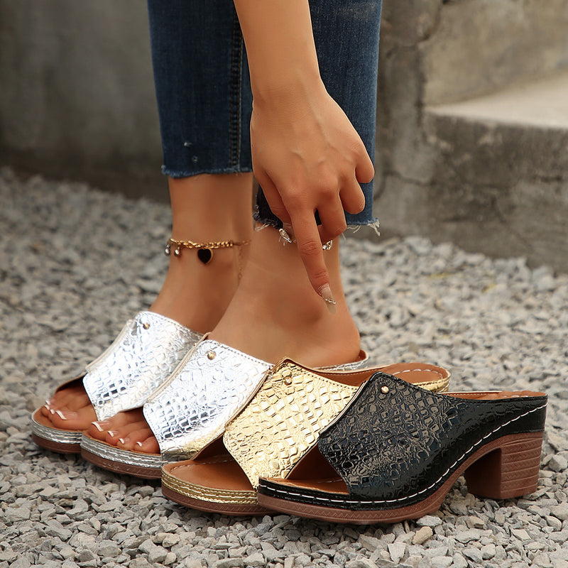 Peep-toe wedge slippers, view 4 - MRSLM